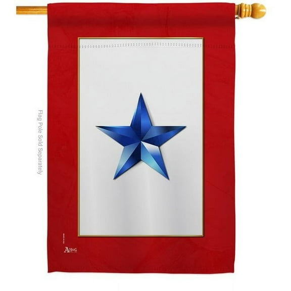 28 x 40 in. Blue Star House Flag Armed Forces Military Service Double-Sided Decorative Vertical Flags Decoration Banner Garden Yard Gift