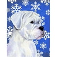 thumbnail image 1 of 28 x 40 in. Boxer Winter Snowflakes Holiday Flag Canvas House Size, 1 of 1
