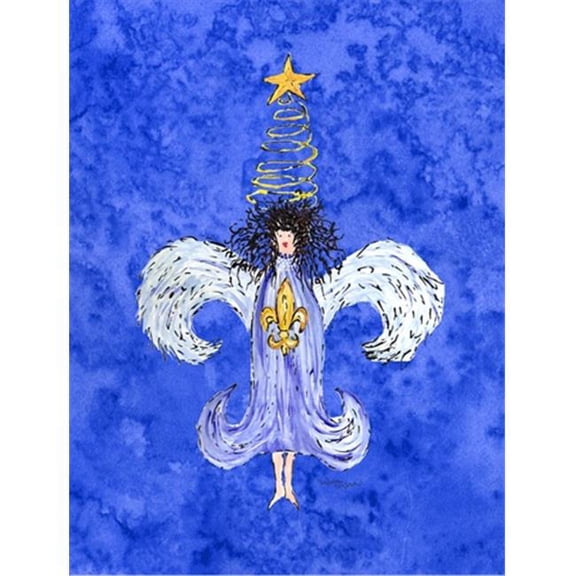 28 x 40 in. Christmas Angel Fleur De Lis Flag Canvas House Size