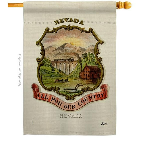 28 x 40 in. Coat of Arms Nevada House Flag with Americana States Double-Sided Decorative Vertical Banner Garden Yard Gift