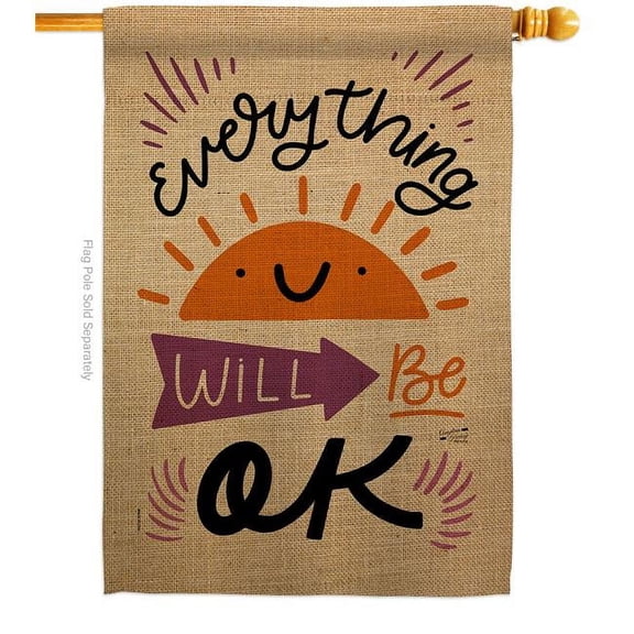 28 x 40 in. Everything Ok Sweet Life Inspirational Double-Sided Decorative Vertical House Flags - Decoration Banner Garden Yard Gift