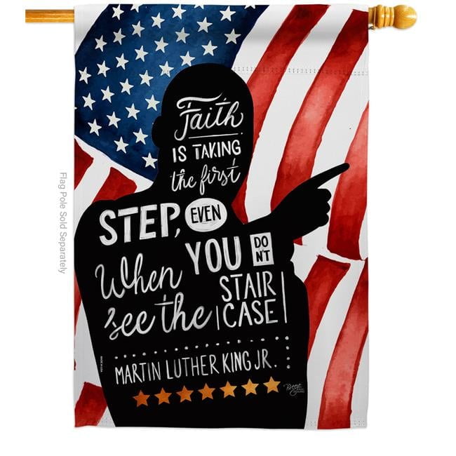 28 x 40 in. Faith is Taking MLK Black History Martin Luther King Double-Sided Decorative Vertical House Flags - Decoration Banner Garden Yard Gift