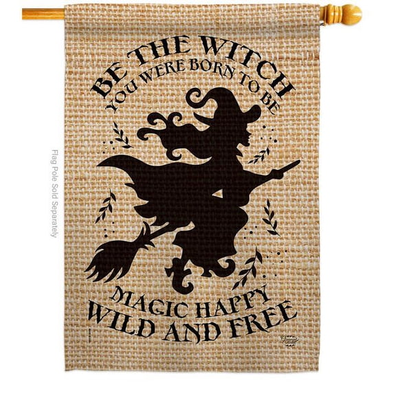 28 x 40 in. Falltime Halloween Be the Witch House Flag