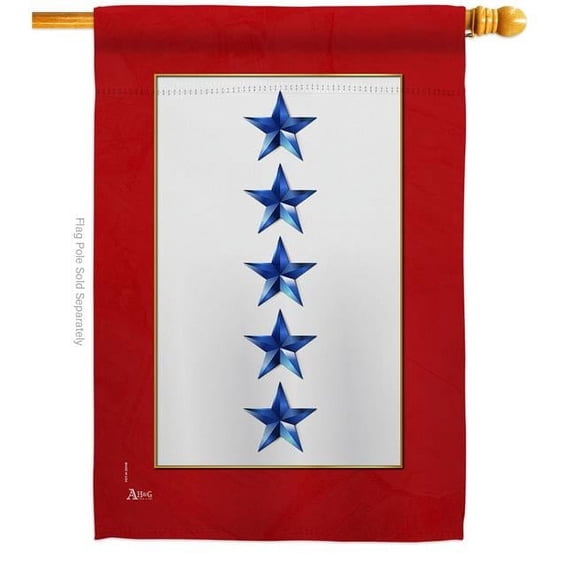 28 x 40 in. Five Blue Stars House Flag Armed Forces Military Service Double-Sided Decorative Vertical Flags Decoration Banner Garden Yard Gift