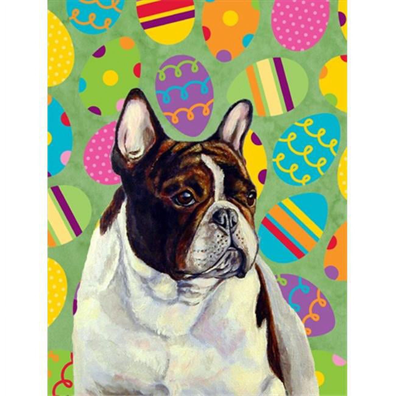 28 x 40 in. French Bulldog Easter Eggtravaganza House Size Canvas Flag ...