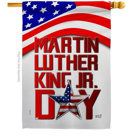28 x 40 in. Happy MLK Day Black History Martin Luther King Double-Sided Decorative Vertical House Flags - Decoration Banner Garden Yard Gift