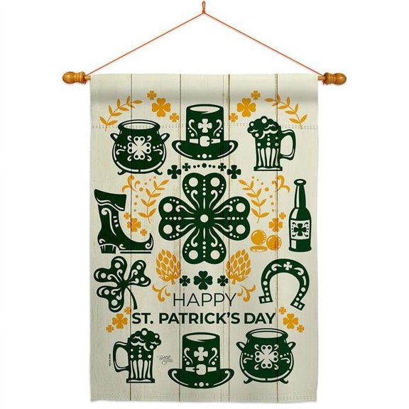 28 x 40 in. Irish for A Day House Flag Set Springtime St Patrick Double-Sided Decorative Vertical Flags & Decoration Banner Garden Yard Gift