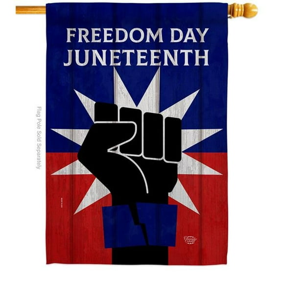 28 x 40 in. Junetteenth History Double-Sided Vertical Decoration Banner House & Garden Flag, Black & Multi Color - Yard Gift