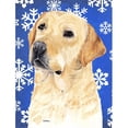 thumbnail image 1 of 28 x 40 in. Labrador Winter Snowflakes Holiday House Size Canvas Flag, 1 of 1