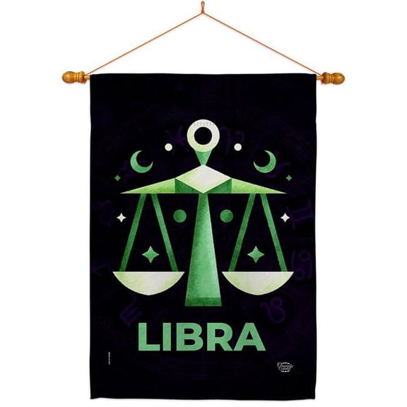 28 x 40 in. Libra House Flag Set Interests Zodiac Double-Sided Decorative Vertical Flags & Decoration Banner Garden Yard Gift