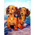 thumbnail image 1 of 28 x 40 in. Long Hair Red Dachshund Flag Canvas House Size, 1 of 1