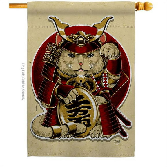 28 x 40 in. Lucky Cat Interests Fantasy Vertical House Flag with Double-Sided Decorative Banner Garden Yard Gift