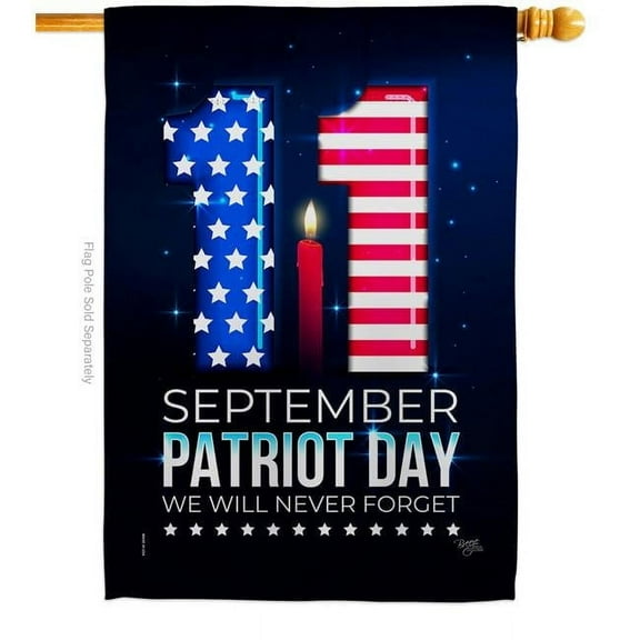 28 x 40 in. Memory of 9-11 Americana Patriot Day Double-Sided Vertical Decorative House Flag