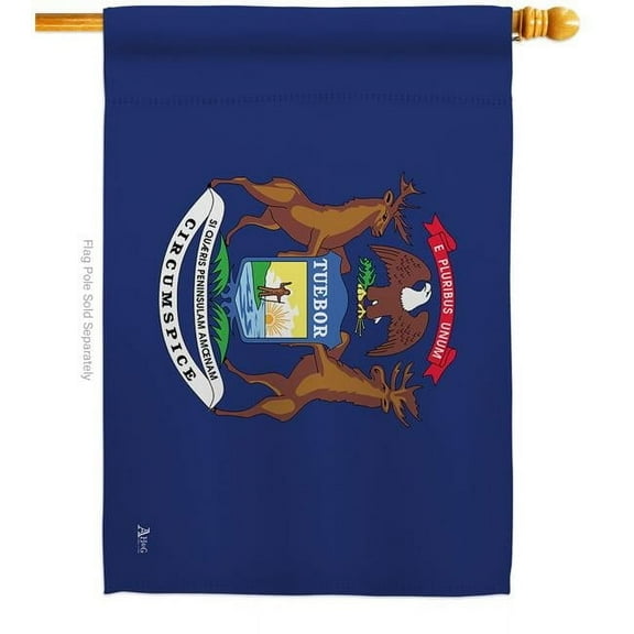 28 x 40 in. Michigan American State House Flag with Double-Sided Horizontal Decoration Banner Garden Yard Gift
