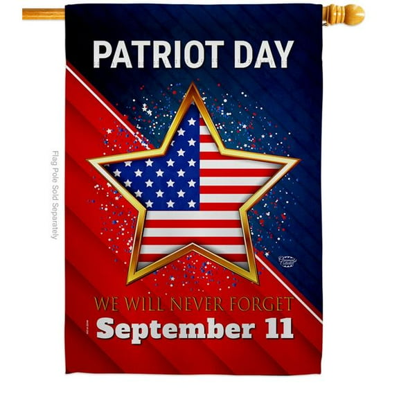 28 x 40 in. Never Forget 911 American Patriot Day Vertical House Flag with Double-Sided Decorative Banner Garden Yard Gift