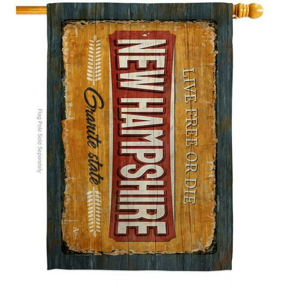 28 x 40 in. New Hampshire Vintage American State House Flag with Double-Sided Horizontal Decoration Banner Garden Yard Gift