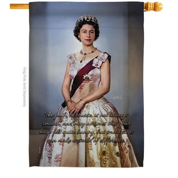 28 x 40 in. Queen Small Steps Sweet Life Biography Double-Sided Decorative Vertical House Flag for Decoration Banner Garden Yard Gift