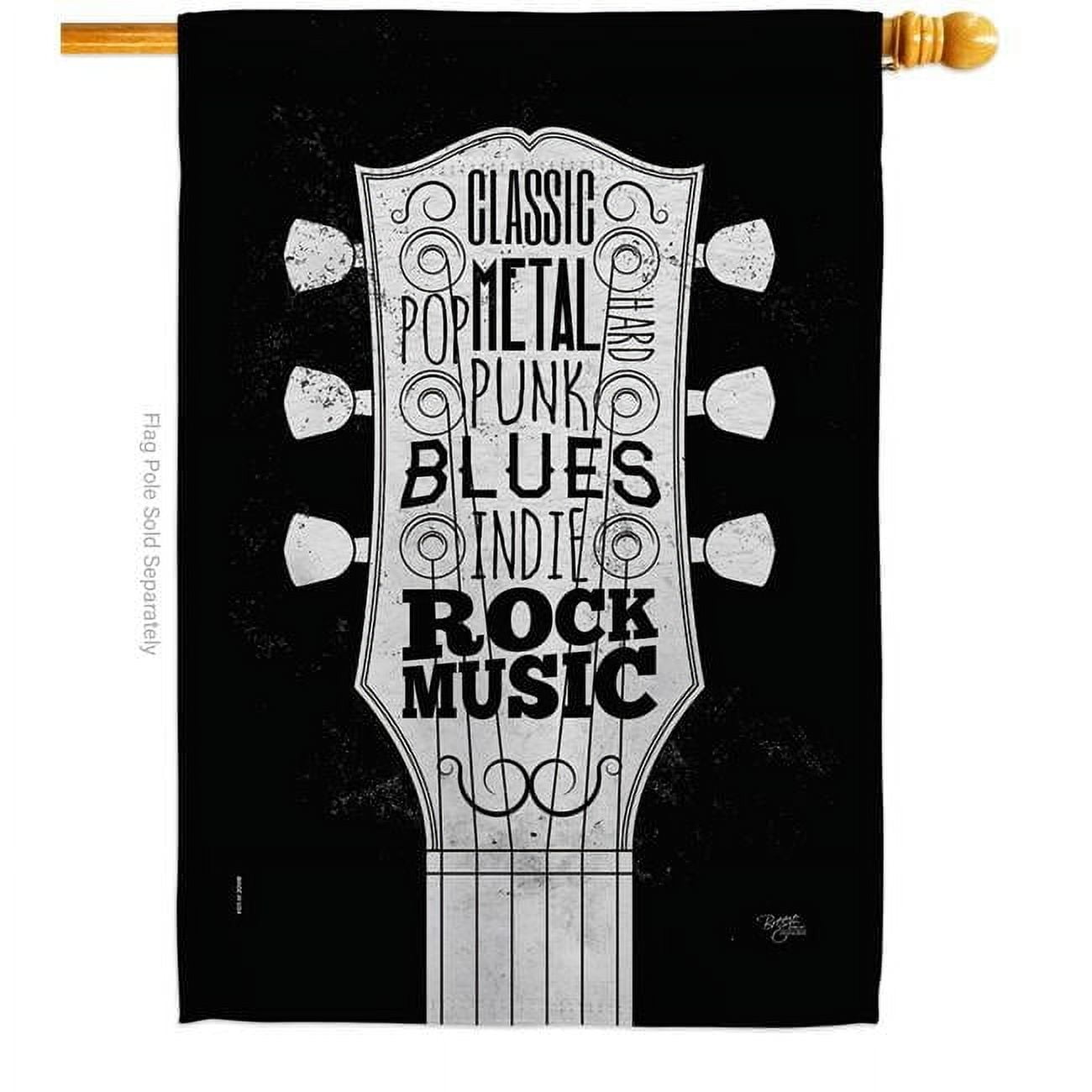 28 x 40 in. Rock Music Interests Double-Sided Decorative Vertical House Flags - Decoration Banner Garden Yard Gift