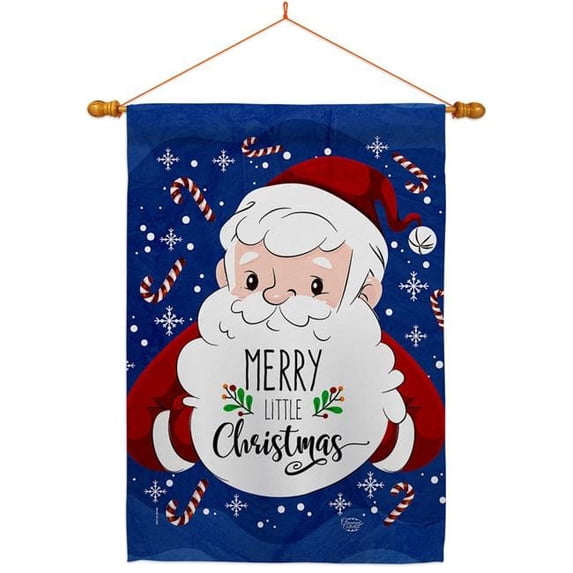 28 x 40 in. Santa Wishies House Flag Set Wintertime Christmas Double-Sided Decorative Vertical Flags & Decoration Banner Garden Yard Gift