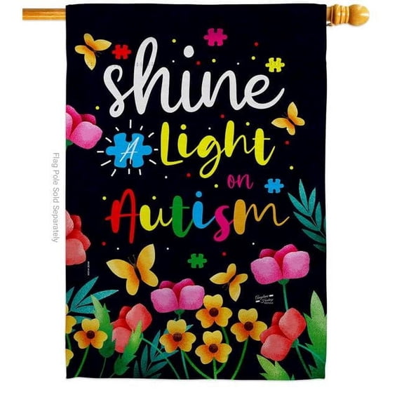 28 x 40 in. Shine a Light Support Awareness Vertical House Flag with Double-Sided Decorative Banner Garden Yard Gift