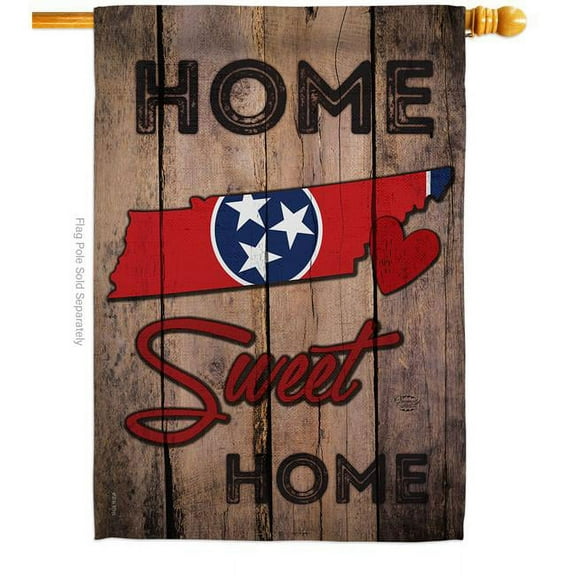 28 x 40 in. State Tennessee Home Sweet American State Vertical House Flag with Double-Sided Decorative Banner Garden Yard Gift