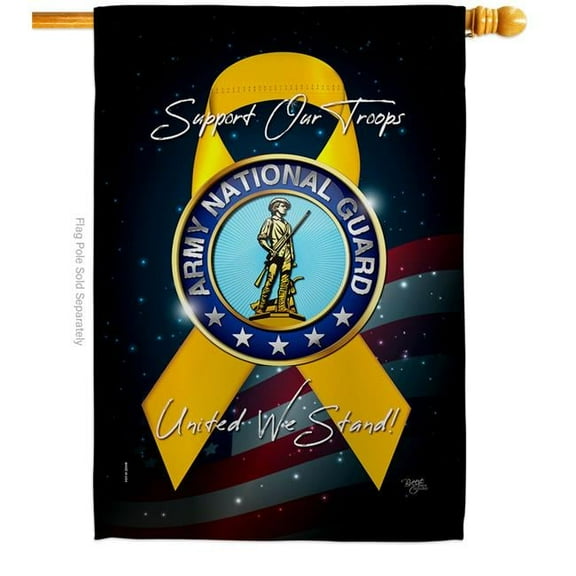 28 x 40 in. Support Army National Guard House Flag with Armed Forces Double-Sided Decorative Vertical Flags Decoration Banner Garden Yard Gift