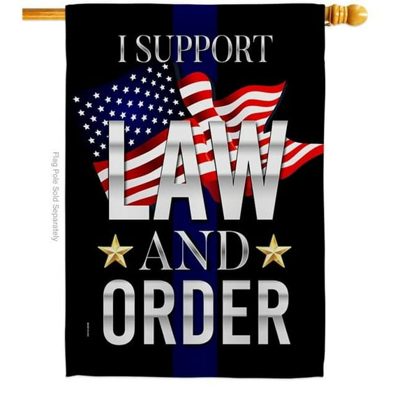 28 x 40 in. Support Law & Order American Political Vertical House Flag with Double-Sided Decorative Banner Garden Yard Gift