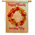 thumbnail image 1 of 28 x 40 in. Thanksgiving Day Wreath House Flag with Fall Double-Sided Decorative Vertical Flags Decoration Banner Garden Yard Gift, 1 of 1