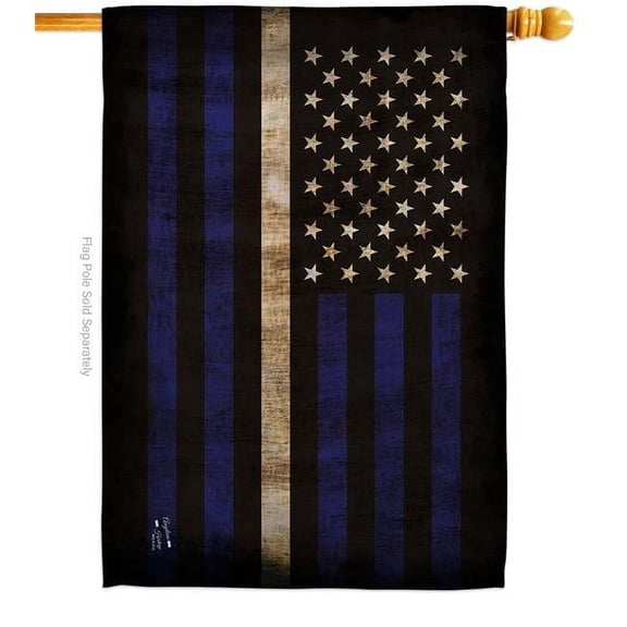 28 x 40 in. Thin White Line House Flag with Armed Forces EMT Double-Sided Decorative Horizontal Flags Decoration Banner Garden Yard Gift