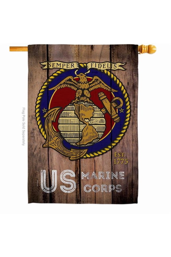 28 x 40 in. US Marine Corps House Flag with Armed Forces Double-Sided Decorative Vertical Flags Decoration Banner Garden Yard Gift