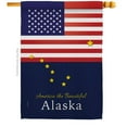 thumbnail image 1 of 28 x 40 in. USA Alaska American State Vertical House Flag with Double-Sided Decorative Banner Garden Yard Gift, 1 of 1