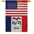 thumbnail image 1 of 28 x 40 in. USA Iowa American State Vertical House Flag with Double-Sided Decorative Banner Garden Yard Gift, 1 of 1
