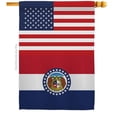 thumbnail image 1 of 28 x 40 in. USA Missouri American State Vertical House Flag with Double-Sided Decorative Banner Garden Yard Gift, 1 of 1