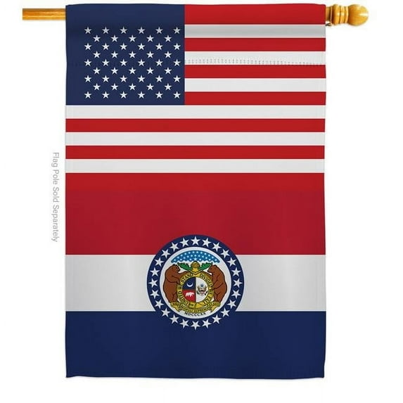 28 x 40 in. USA Missouri American State Vertical House Flag with Double-Sided Decorative Banner Garden Yard Gift