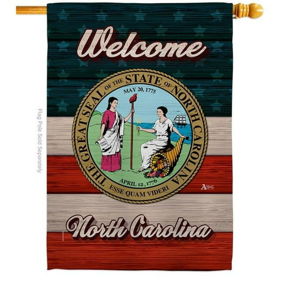 28 x 40 in. Welcome North Carolina Double-Sided Vertical Decoration Banner House & Garden Flag - Yard Gift