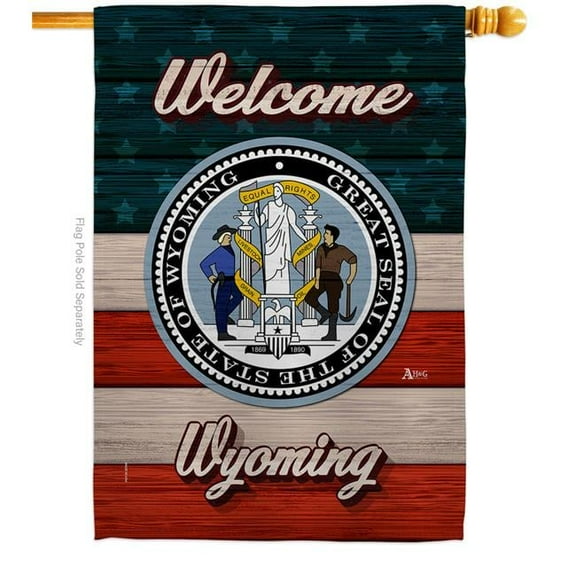 28 x 40 in. Welcome Wyoming Double-Sided Vertical Decoration Banner House & Garden Flag - Yard Gift