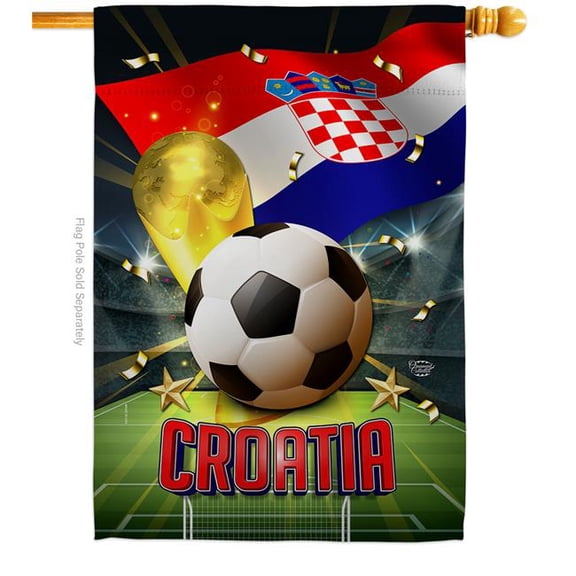 28 x 40 in. World Cup Croatia Sports Soccer Double-Sided Vertical Decoration Banner House & Garden Flag - Yard Gift