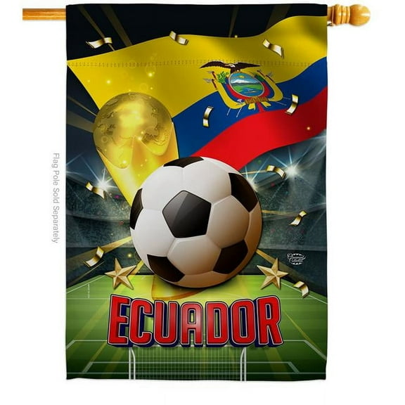 28 x 40 in. World Cup Ecuador Sports Soccer Double-Sided Vertical Decoration Banner House & Garden Flag - Yard Gift