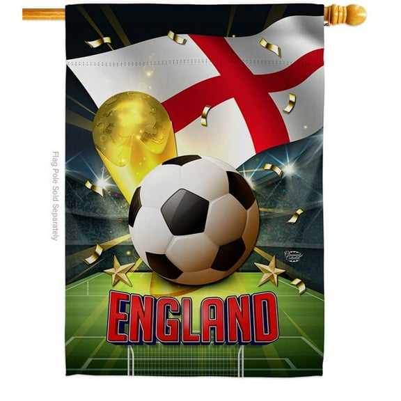 28 x 40 in. World Cup England Sports Soccer Double-Sided Vertical Decoration Banner House & Garden Flag - Yard Gift