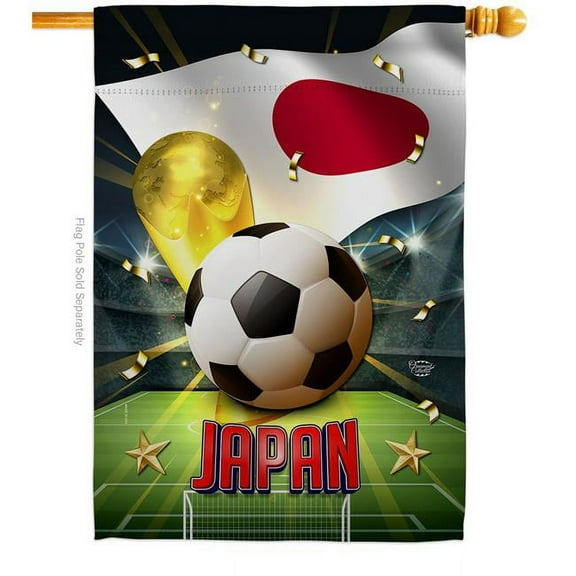 28 x 40 in. World Cup Japan Sports Soccer Double-Sided Vertical Decoration Banner House & Garden Flag - Yard Gift