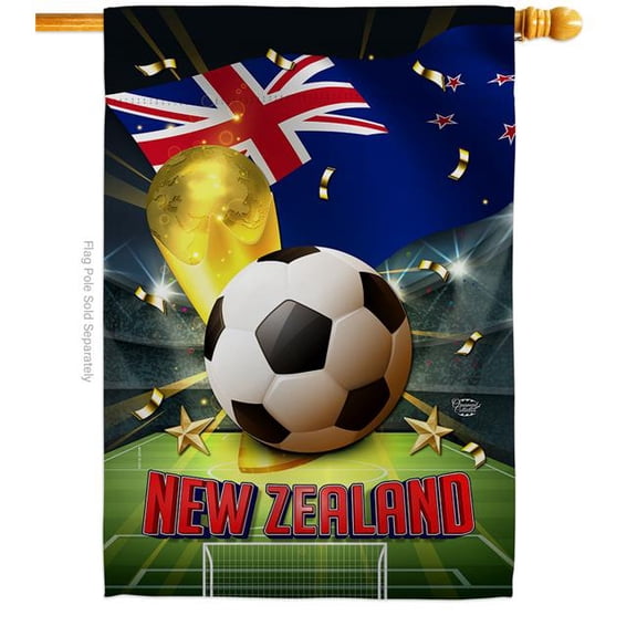 28 x 40 in. World Cup New Zealand Sports Soccer Double-Sided Vertical Decoration Banner House & Garden Flag - Yard Gift