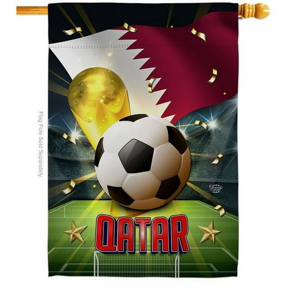 28 x 40 in. World Cup Qatar Sports Soccer Double-Sided Vertical Decoration Banner House & Garden Flag - Yard Gift