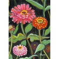 thumbnail image 1 of 28 x 40 in. Zinnias on Black House Flag, 1 of 1