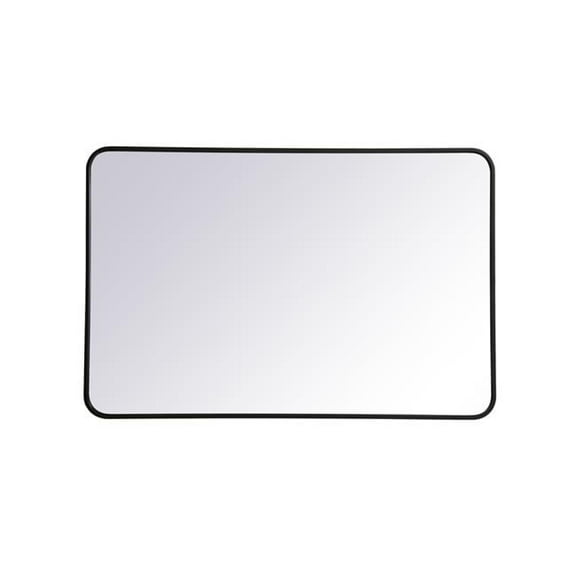 28 x 42 in. Soft Corner Metal Rectangular Mirror, Black