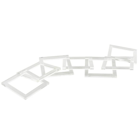 28" x 5" Clear Acrylic Plastic Square 7 Link Chain Sculpture, by DecMode