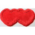thumbnail image 1 of 28 x 55 in. Double Heart Shape Hand Tufted 4-in. Thick Shag Area Rug in Red, 1 of 1