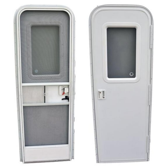 28 x 72 in. Right Hand Polar White Oblong Entry Door