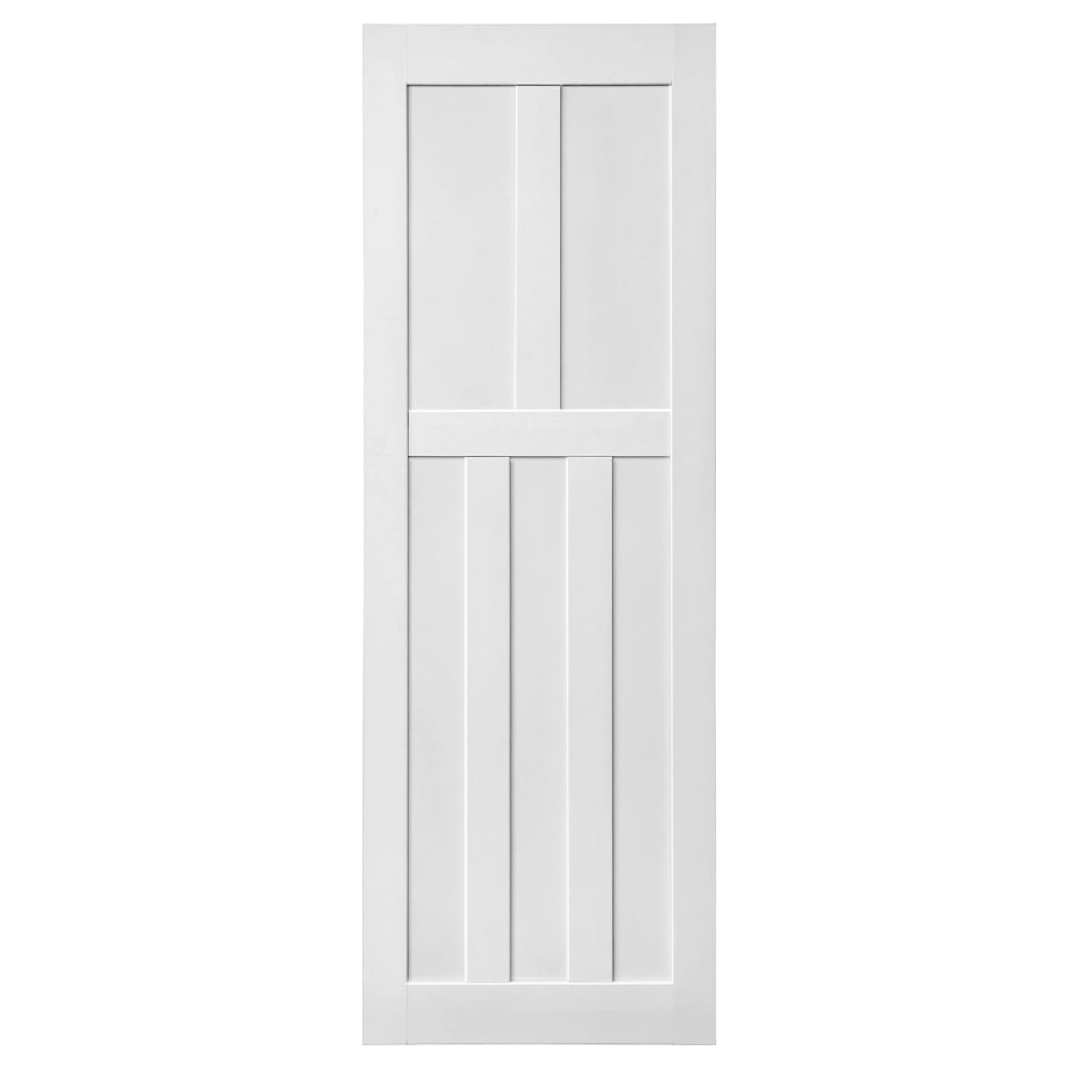 28" x 84" Five Panel Real Primed Door Slab, DIY Panel Door, Modern Interior Barn Door, Moisture-proof, Anti-deformation, Pre-Drilled Ready to Assemble, Suitable for Pre-hung and Barn Door B5A9392