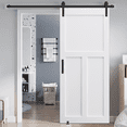 thumbnail image 1 of 28" x 84" "T" Style Real Primed Door Slab & 6.6FT Barn Door Sliding Hardware & Adjustable Floor Guider & Pull Handle, DIY Unfinished Paneled Door, Modern Interior Barn Door, Moisture-proof B5A9361, 1 of 9