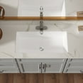 thumbnail image 1 of 28"x14" White Ceramic Rectangular Undermount Bathroom Sink with Overflow, 1 of 1